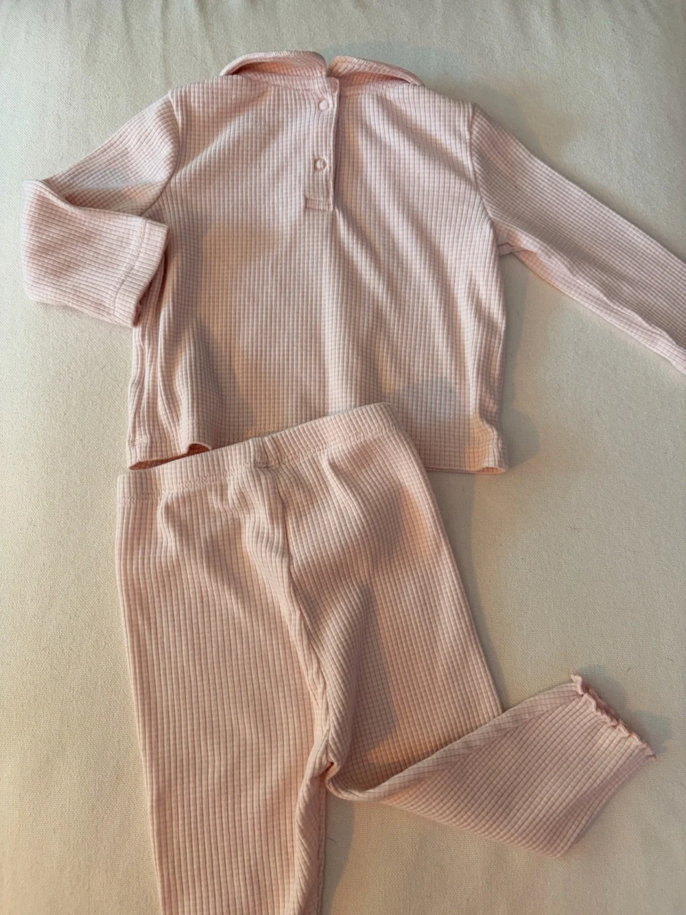 Gap Baby Cozy Ribbed Long-Sleeve and Jogger Set - Light Pink